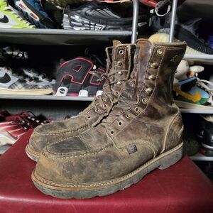 🔥 Thorogood Lineman Rugged Brown Leather Men's Boots Made In USA Size 12